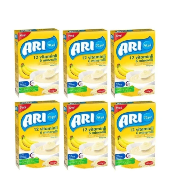 Arı Mama Sütlü Muzlu Pirinç Unu 250 gr X 6 Adet ürün görseli 1