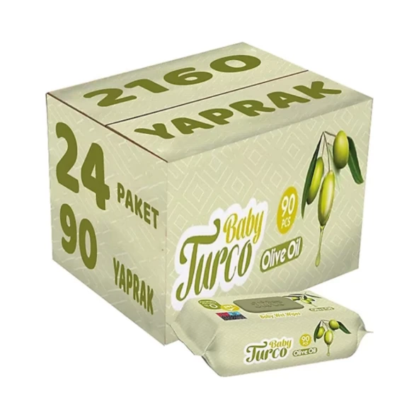 Baby Turco Islak Mendıl 90 Lı Zeytınyaglı*24 Adet ürün görseli 1