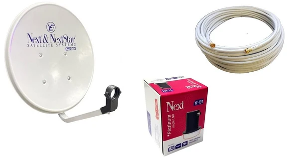 Nextstar 50 cm Karavan Çanak Anten + Next Tekli Lnb + 10 Metre Uydu Anten Kablo ürün görseli 1