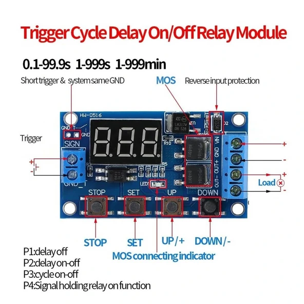 6-30V Zaman Ayarlı Mosfetli Modül - Resim 5