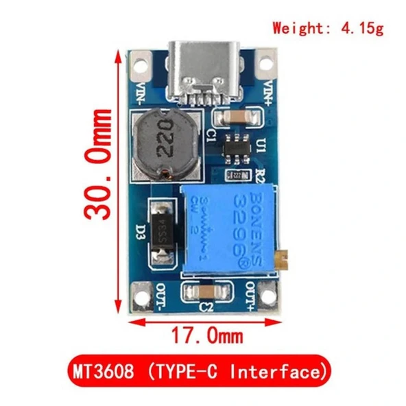 MT3608 2A Dc-Dc Güç Modülü Type-C Çıkışlı - Resim 6