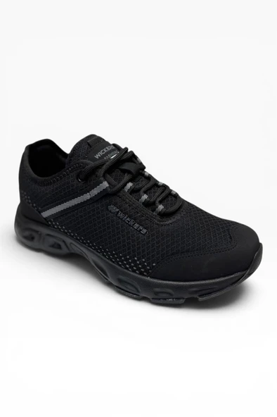 Wickers 3017-26 Anorak Anatomik Taban Bağcıklı Erkek Sneaker Siyah Füme ürün görseli 1