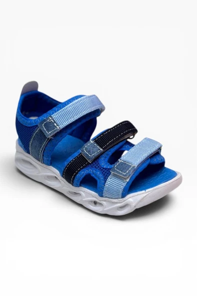 Arzen Bebe 230-26 3 Cırtlı Işıklı Anatomik Çocuk Sandalet Mavi Lacivert Buz 26-30 ürün görseli 1