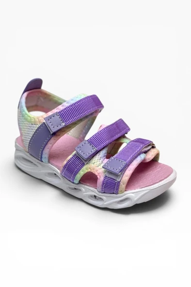 Arzen Bebe 230-26 3 Cırtlı Işıklı Anatomik Kız Çocuk Sandalet Lila Pembe 26-30 ürün görseli 1
