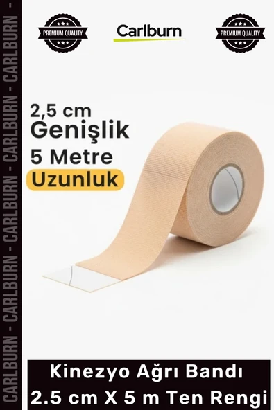 Özel Üretim Esnek Medikal Sporcu Kas Eklem Destekleyici Kinezyo Ağrı Bandı 25 cm X 5 m Ten Rengi ürün görseli 1
