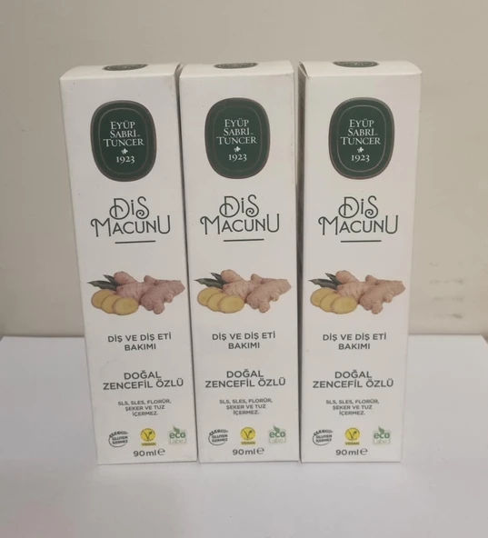 Eyüp Sabri Tuncer Doğal Zencefil Özlü Diş Macunu 90 ml-3 Adet-Diş ve Diş Etlerini Korumaya Yardımcı Bakım! ürün görseli 1