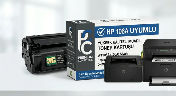 HP Laser 107a 107w MFP 135w Uyumlu 106A W1106A Siyah Muadil Toner Kartuşu (Hazır Çipli) ürün görseli 1