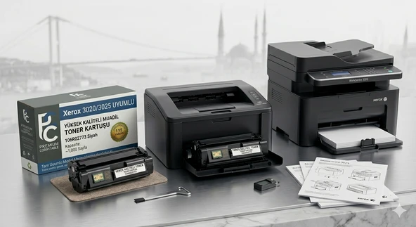 Xerox Phaser 3020 WorkCentre 3025 Uyumlu Muadil Toner - 106R02773 Siyah Çipli Kartuş ürün görseli 1