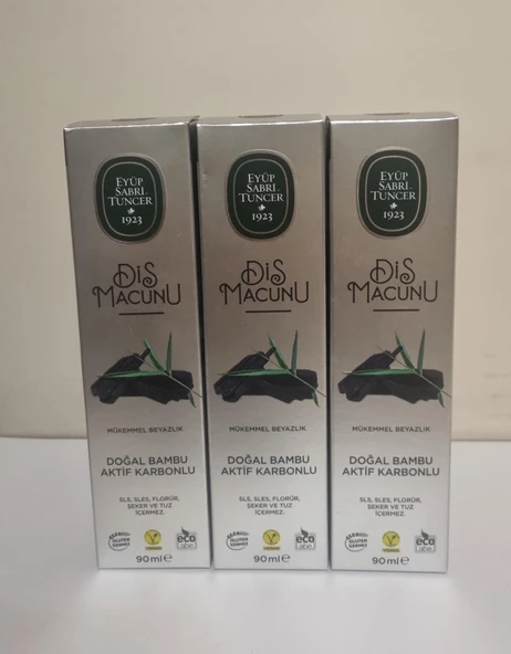 Eyüp Sabri Tuncer Doğal Bambu Karbonlu Diş Macunu 90 ml-3 Adet- Doğal Bambu Aktif Karbonu ile Mükemmel Beyazlık! ürün görseli 1