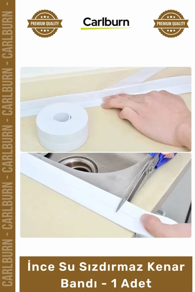 #Bant Mutfak Banyo Lavabo Ocak Kenarı Kendinden Yapışkanlı Esnek İnce Su Sızdırmaz Kenar Bandı - 1 Adet ürün görseli 1
