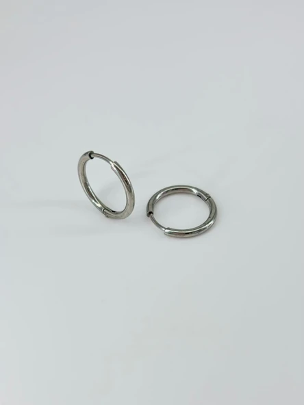 Rodyum  Çelik Erkek Küpe Çap (14 Mm) Kalınlık (2 Mm) - Ekp0005 ürün görseli 1