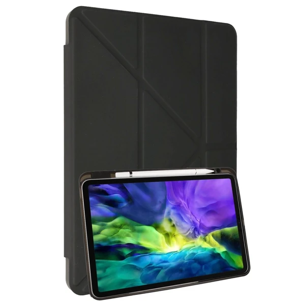 Apple İpad 10.2 (8.nesil) Kılıf Kalemlikli Mars Tablet Kılıfı - Koyu Gri ürün görseli 1
