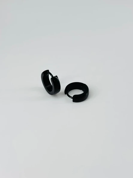 Siyah Çelik Erkek Küpe Çap (8 Mm) Kalınlık (4 Mm) - Ekp0031 ürün görseli 1