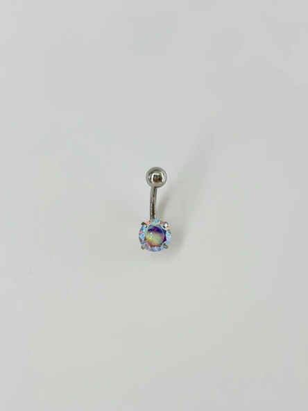 Rodyum Zirkon Taşlı Çelik Göbek - Pg0011 ürün görseli 1