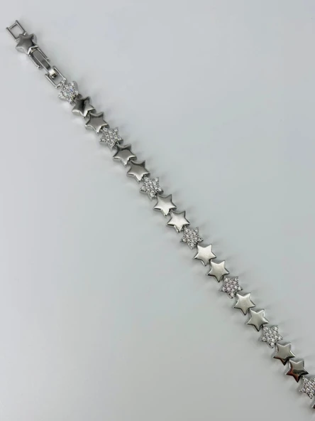 Rodyum Zirkon Taşlı Pirinç Bileklikler 17+2 Cm  - Kbl0370 ürün görseli 1