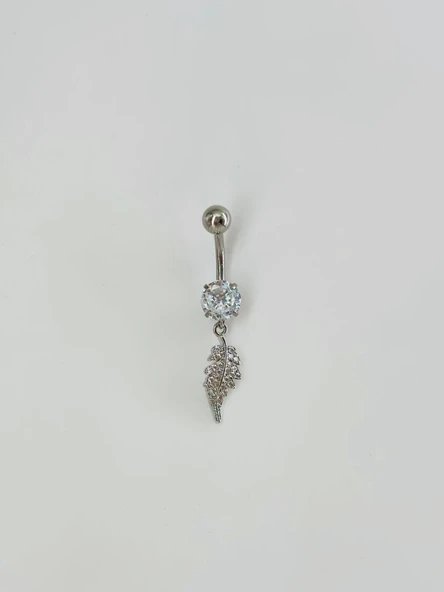 Yaprak Detaylı Sallantılı Göbek Piercing - Pg0111 ürün görseli 1