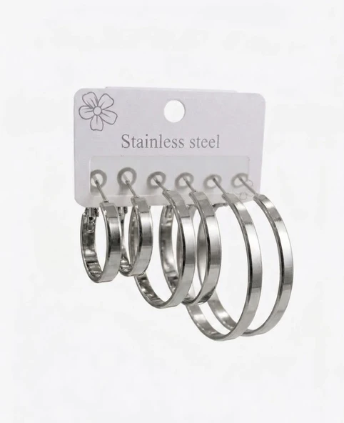 Modern Ra Altılı Halka Küpe Seti - Kp00674 ürün görseli 1