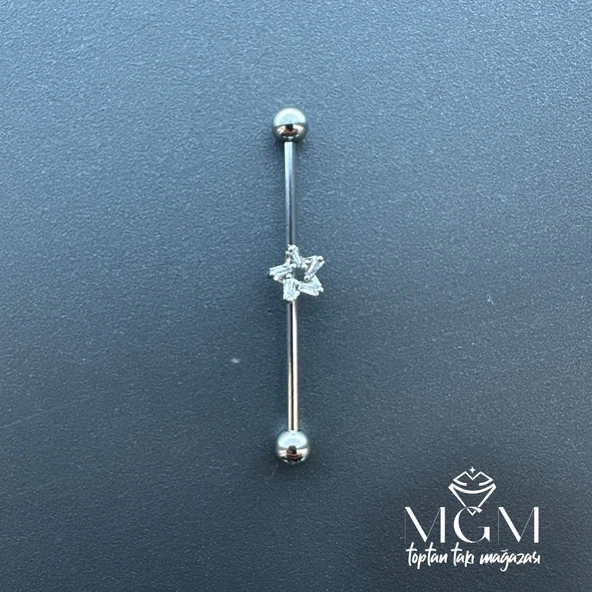 Rodyum Zirkon Taşlı Çelik Köprü - Pr000169 ürün görseli 1