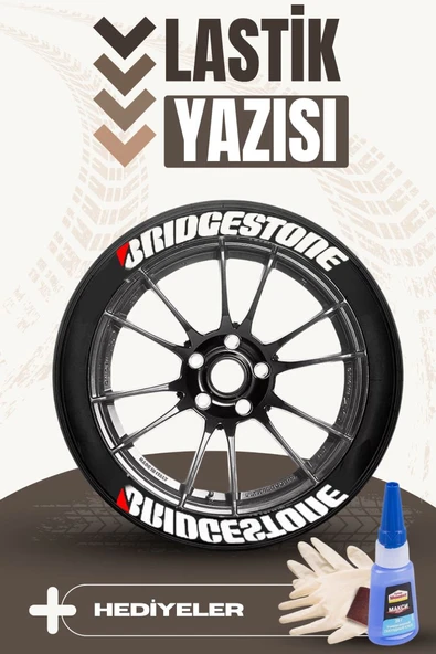 Bridgestone Motosiklet Ve Otomobil Araç 3d Oto Lastik Yazısı Sticker Arma Seti – 8 Adet ürün görseli 1
