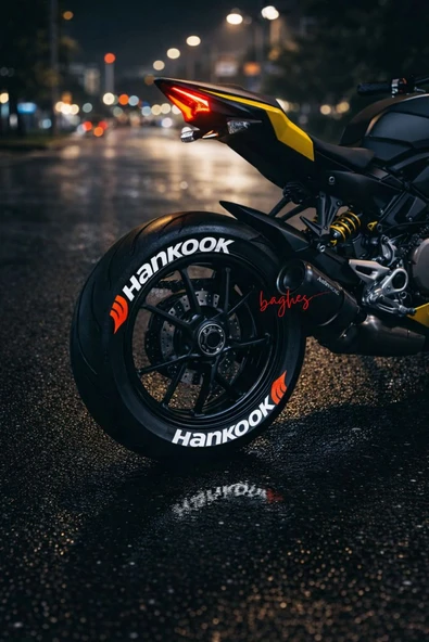 Hankook Motosiklet Ve Otomobil Araç 3d Oto Lastik Yazısı 4 Adet Sticker Arma Seti ürün görseli 1