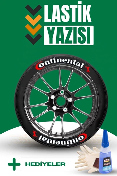 Continental Motosiklet Ve Otomobil Araç 3d Oto Lastik Yazısı Sticker Arma Seti – 8 Adet ürün görseli 1