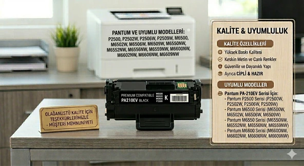 PANTUM PA210EV/P2500 M6500/M6550/M6600 Uyumlu CİPLİ Muadil Toner ürün görseli 1