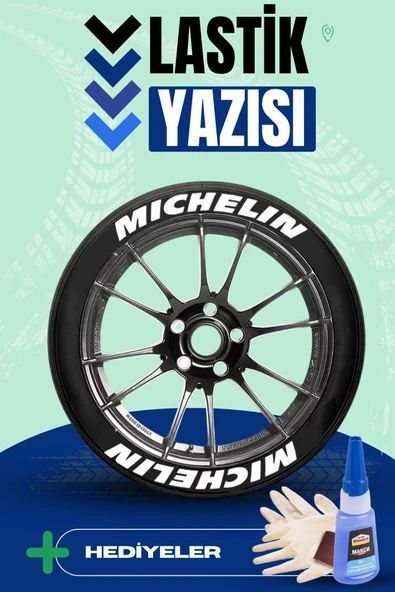 Michelin Motosiklet Ve Otomobil Araç 3d Oto Lastik Yazısı Sticker Arma Seti – 8 Adet ürün görseli 1