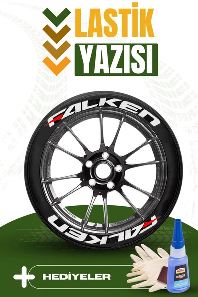Falken Motosiklet Ve Otomobil Araç 3d Oto Lastik Yazısı Sticker Arma Seti – 8 Adet ürün görseli 1