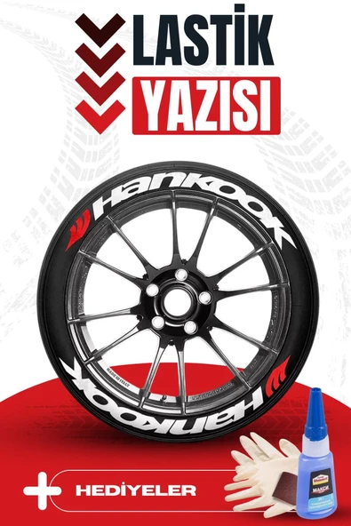 Hankook Motosiklet Ve Otomobil Araç 3d Oto Lastik Yazısı Sticker Arma Seti – 8 Adet ürün görseli 1