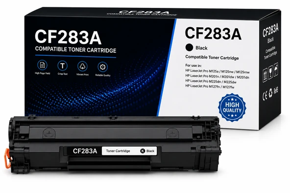 HP 283A Muadil Toner (CF283A) - HP LaserJet Pro M125, M127 ve M225 Serisi Yazıcılar İçin Garantili, Net ve Keskin Baskı Kalitesi Sağlayan Toner Kartuşu ürün görseli 1