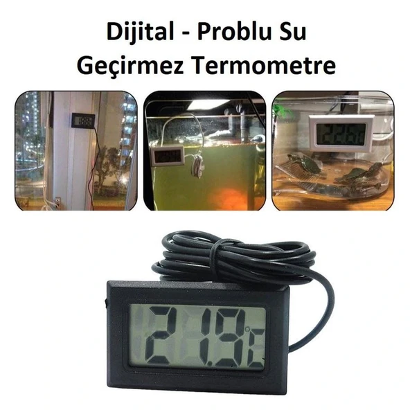 Mini Dijital Termometre Problu Su Geçirmez Derece - Resim 3