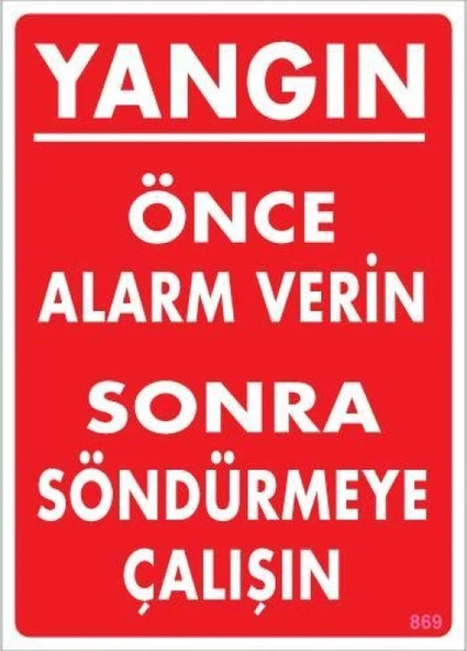 Yangın Nasıl Söndürülür Uyarı Levhası 25x35 KOD:869 ürün görseli 1