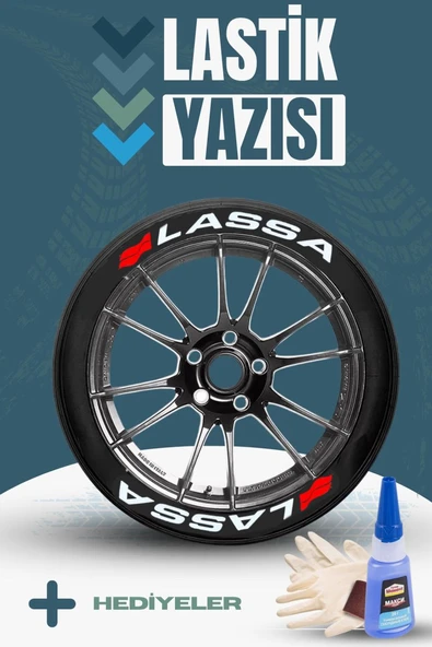 Lassa Motosiklet Ve Otomobil Araç 3d Oto Lastik Yazısı Sticker Arma Seti – 8 Adet ürün görseli 1