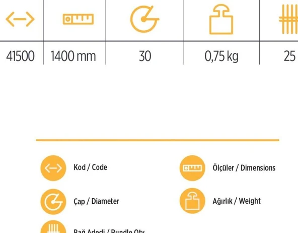 YKS 41500 Tırmık Sapı 140 cm ürün görseli 1