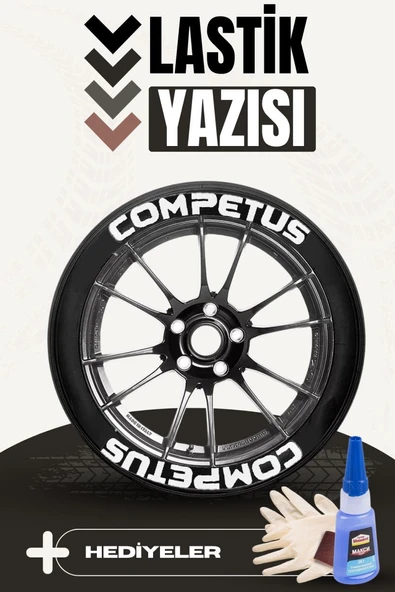 Competus Motosiklet Ve Otomobil Araç 3d Oto Lastik Yazısı Sticker Arma Seti – 8 Adet ürün görseli 1