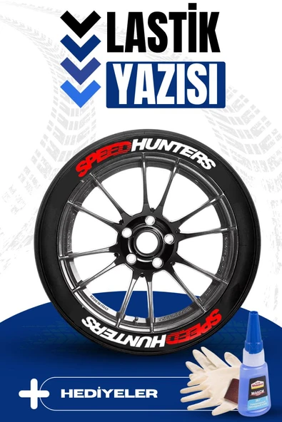 Speed Hunters Kırmızı Motosiklet Ve Otomobil Araç 3d Oto Lastik Yazısı Sticker Arma Seti – 8 Adet ürün görseli 1