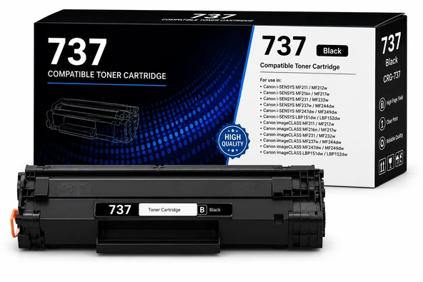 Canon 737 Muadil Toner (CRG-737) - Canon i-SENSYS LBP151 ve MF200 Serisi Yazıcılar İçin Garantili, Net Baskı Kalitesine Sahip Muadil Toner ürün görseli 1