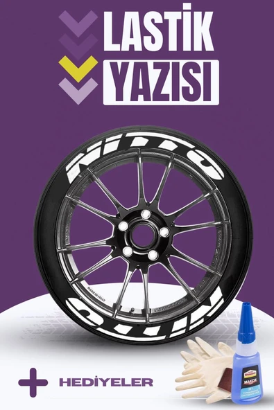 Nitto Motosiklet Ve Otomobil Araç 3d Oto Lastik Yazısı Sticker Arma Seti – 8 Adet ürün görseli 1