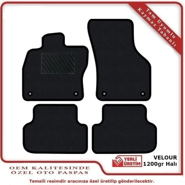 BMW X6 E71 2008-2014 Lüks Halı Paspas Siyah - Resim 2