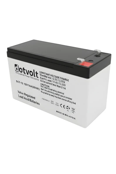 Dotvolt 12V 7Ah Kuru Akü | Bakımsız Akü | UPS – Alarm – Güvenlik Sistemleri ürün görseli 1