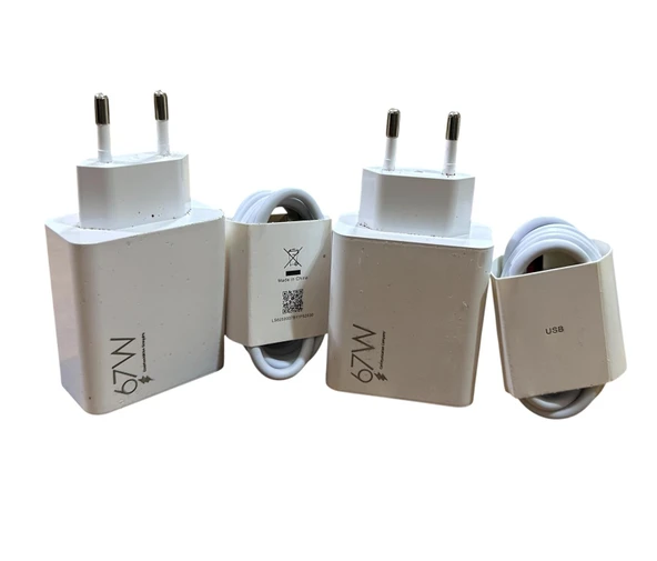 2 Adet 67W Turbo Hızlı Şarj Adaptörü  USB Kablo Seti  Süper Hızlı Şarj Fırsatı ürün görseli 1