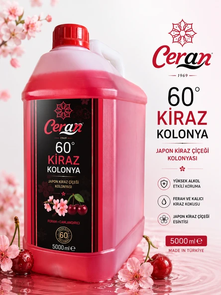 KİRAZ KOLONYASI 5 LİTRE PEMBE RENK ürün görseli 1
