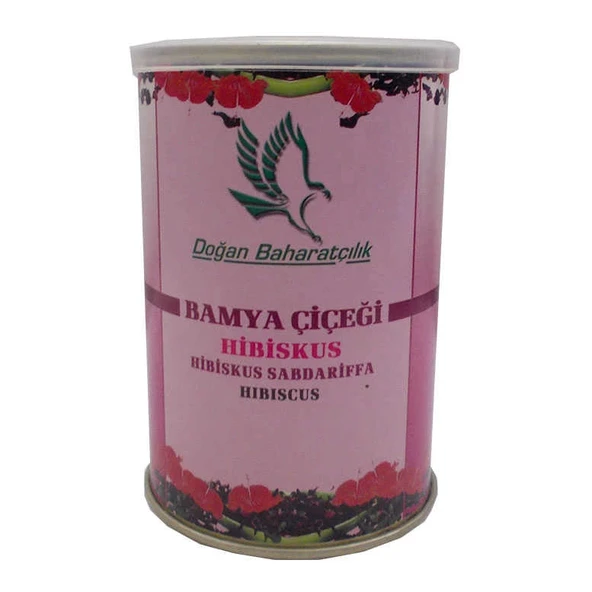 Afrika Bamya Çiçeği Hibiskus Mekke Gülü Doğal 100 Gr Teneke Kutu ürün görseli 1