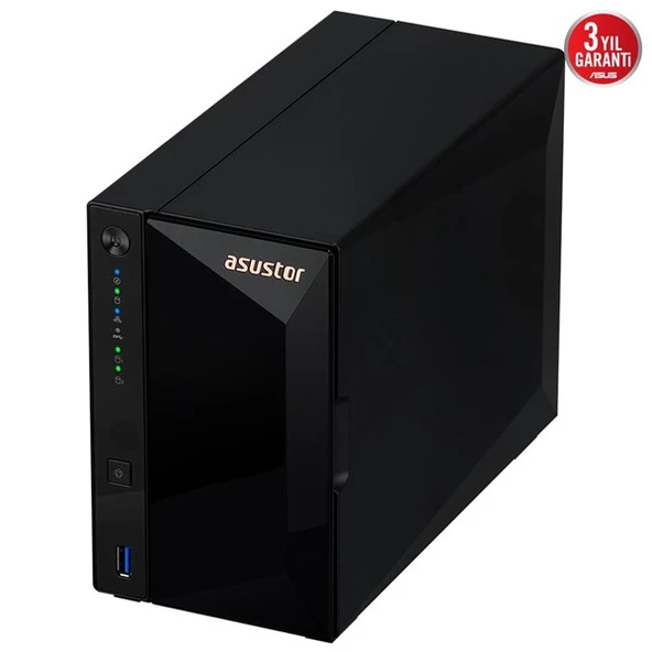 ASUSTOR 2diskli Realtek QC-2GB RAM-2.5GbE Nas Server AS3302T v2 - Resim 6