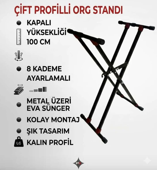 ÇİFT PROFİLLİ ORG STANDI  EKER PERCUSSİON ürün görseli 1