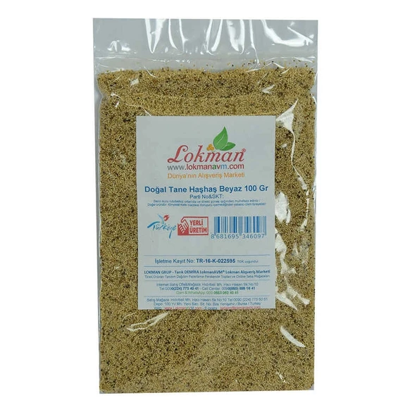 Haşhaş u Tane Doğal Beyaz 100 Gr Paket - Resim 2