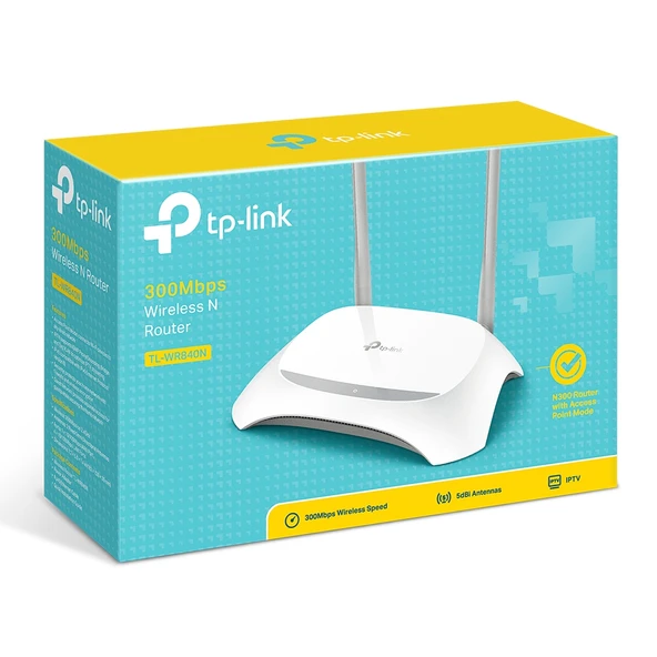 TP-LINK TL-WR840N 300mbps N300 2.4GHZ Access Point Router 2x 5dbi sabit anten ürün görseli 1