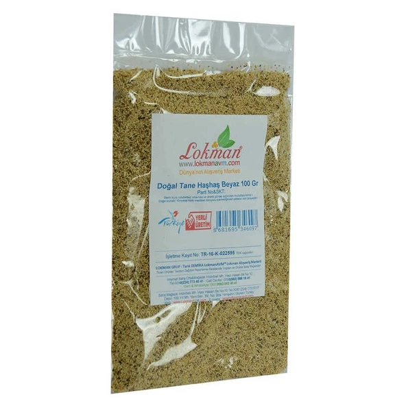 Haşhaş u Tane Doğal Beyaz 100 Gr Paket - Resim 3