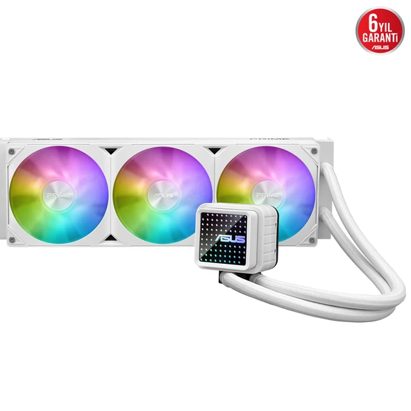 ASUS 360mm PRIME LC 360 ARGB AM5-1851p Sıvı Soğutmalı İşlemci Fanı Beyaz 90RC0102-B0EAY0 ürün görseli 1