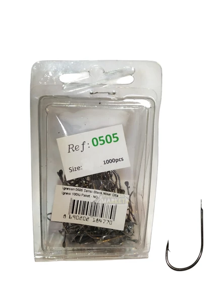 İğnesan 0505 Serisi Black Nikel Olta İğnesi 100lü Paket ürün görseli 1